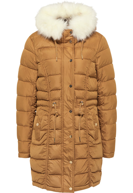 Faina Women's Quilted Coat With Faux Fur