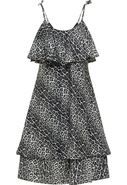 Faina Women's Dress With Leopard Print