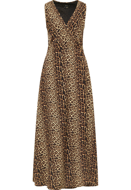 Faina Women's Maxi Dress With Leopard Print