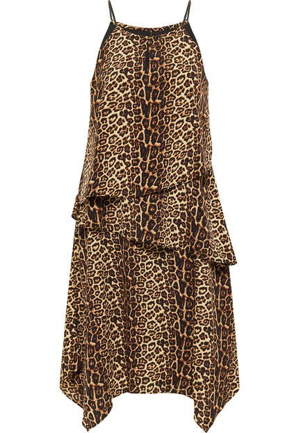 Faina Women's Dress With Leopard Print