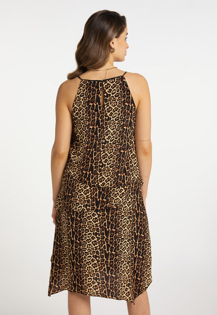 Faina Women's Dress With Leopard Print