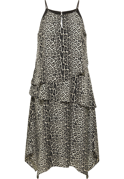 Faina Women's Dress With Leopard Print