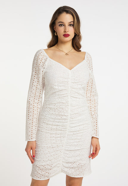 Faina Women's Dress With Broderie Anglaise