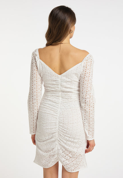 Faina Women's Dress With Broderie Anglaise