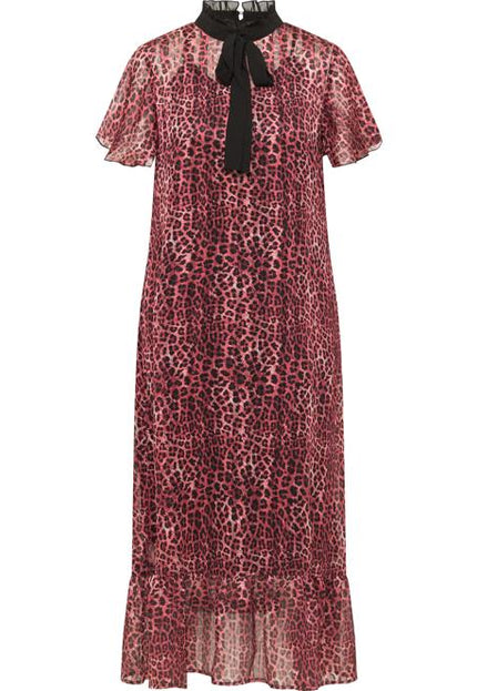 Faina Women's Midi Dress With Leopard Print