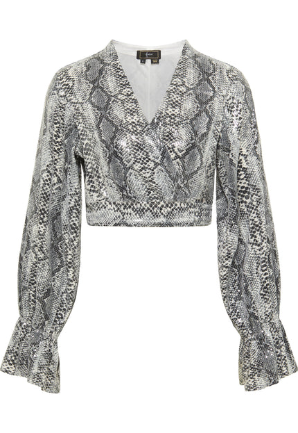 Faina Women's Wrap Blouse With Sequins