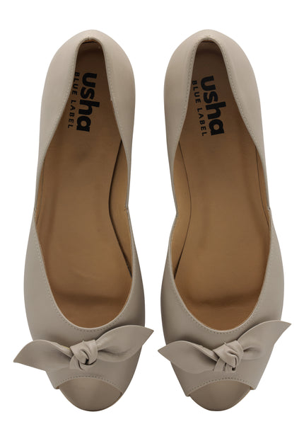 Usha Blue Label Peep-Toe-Ballerina aus Leder für Damen