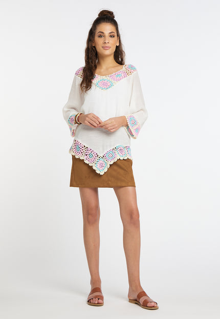 usha FESTIVAL Women's Crochet Shirt