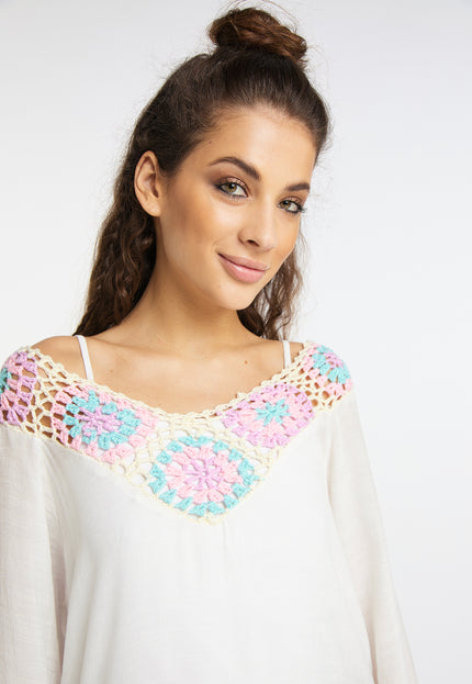 usha FESTIVAL Women's Crochet Shirt