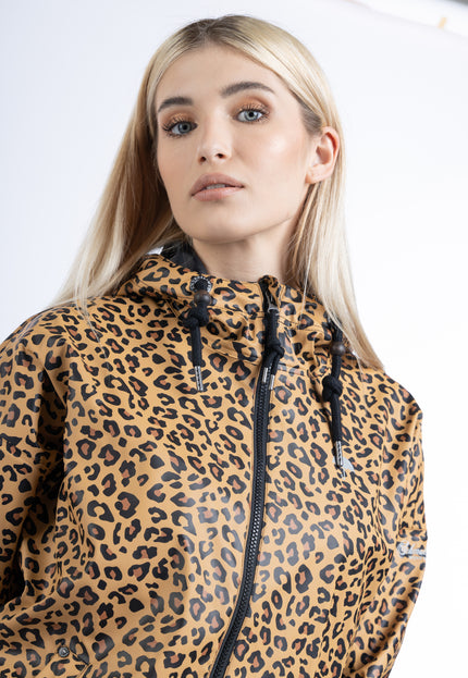 Schmuddelwedda Women's Rain Jacket With Leopard Print