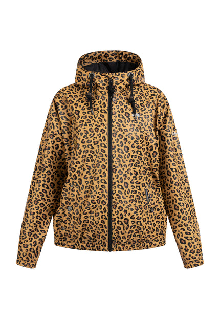 Schmuddelwedda Women's Rain Jacket With Leopard Print