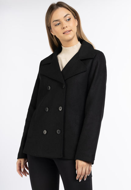 Dreimaster klassik Women's Transitional Pea Coat Made Of A Wool Blend