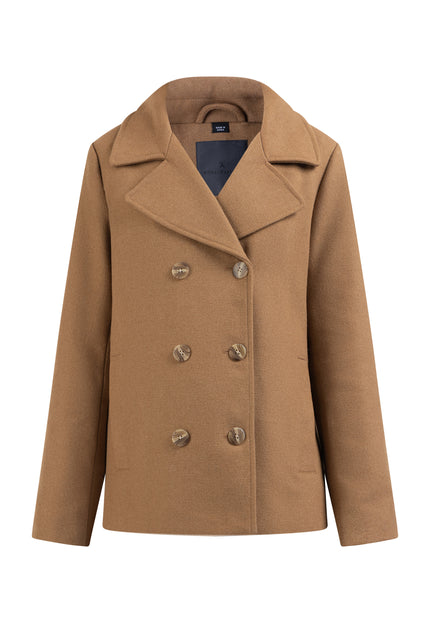 Dreimaster klassik Women's Transitional Pea Coat Made Of A Wool Blend