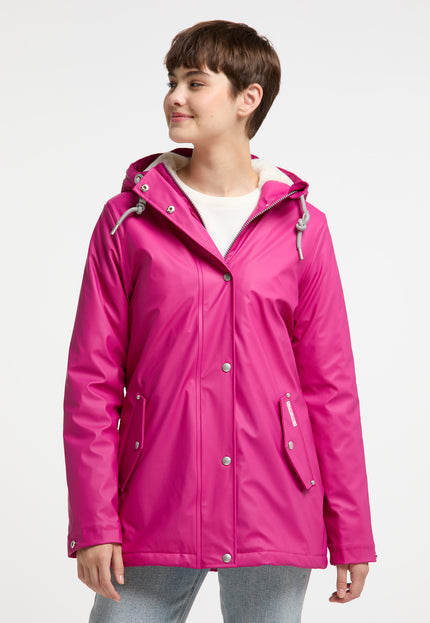 Mymo Women's Rain Jacket With Faux Fur Lining