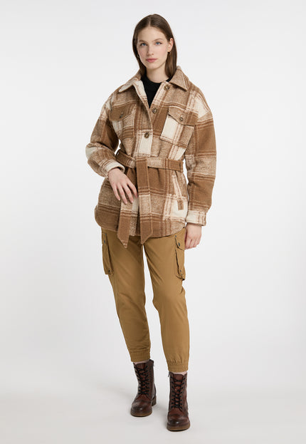 Dreimaster vintage Women's Transitional Jacket In A Checked Pattern