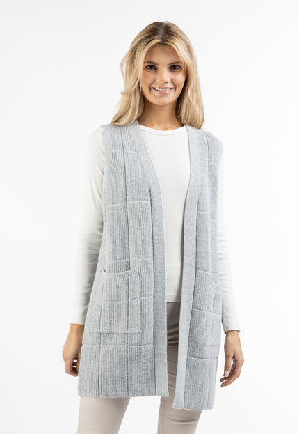 usha WHITE LABEL Damen Strickweste Lang