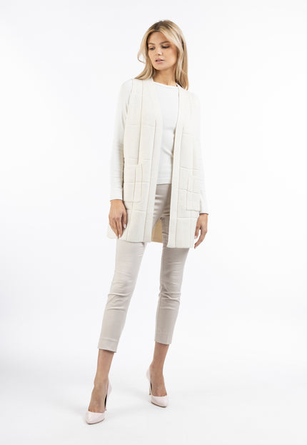 usha WHITE LABEL Damen Strickweste Lang