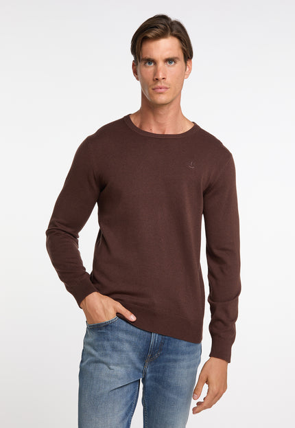 Dreimaster klassik Men's Basic Fine Knit Sweater