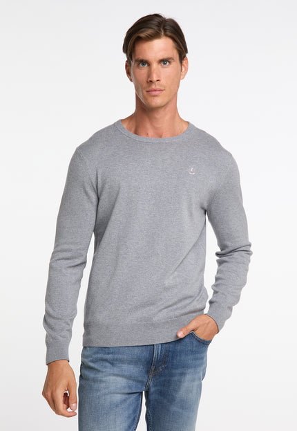 Dreimaster klassik Men's Basic Fine Knit Sweater