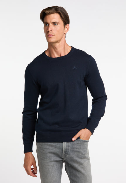 Dreimaster klassik Men's Basic Fine Knit Sweater