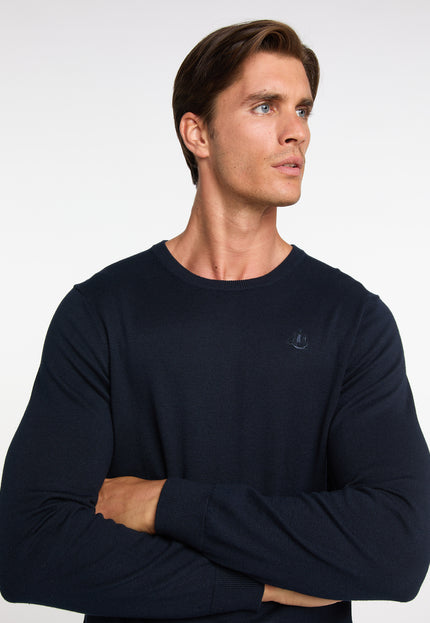 Dreimaster klassik Men's Basic Fine Knit Sweater