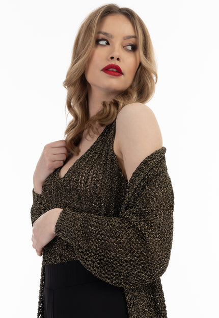 Faina Women's Cardigan With Fancy Yarn