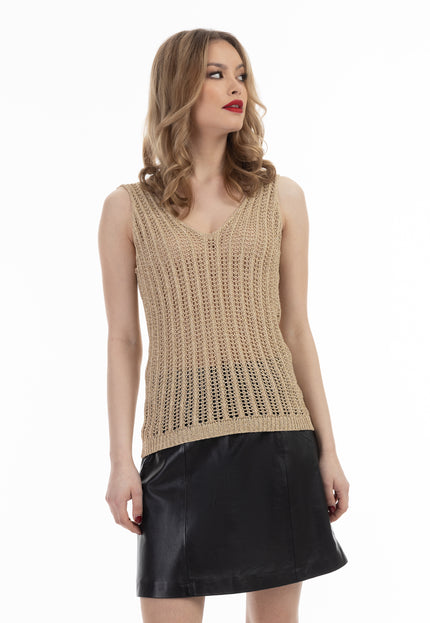 Faina Women's Knitted Top With Fancy Yarn