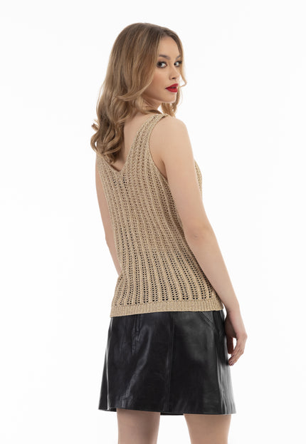 Faina Women's Knitted Top With Fancy Yarn