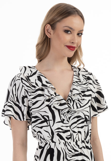 Faina Women's Dress - Zebra Print