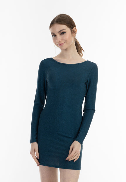 Mymo at night Women's Knitted Long Sleeve Dress Mini