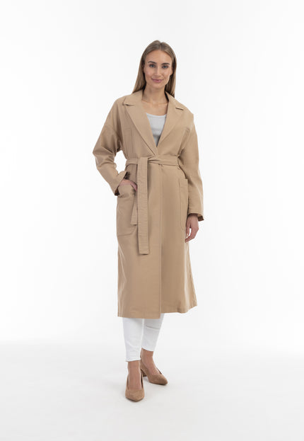 Risa Women's Trench Coat With Waist Belt