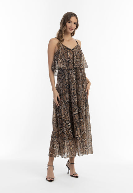 Faina Women's Snake Print Maxi Dress