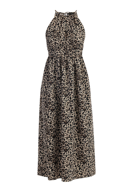 Faina Women's Maxi Dress With Leopard Print