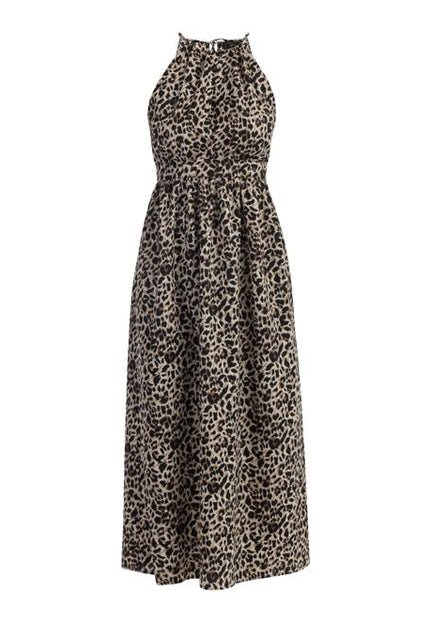 Faina Women's Maxi Dress With Leopard Print