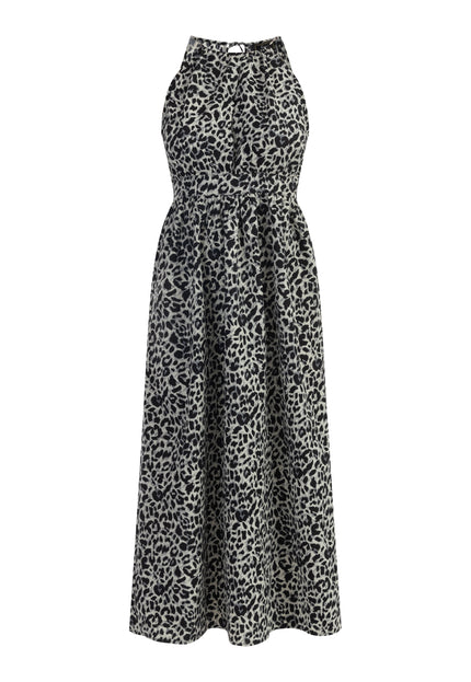 Faina Women's Maxi Dress With Leopard Print