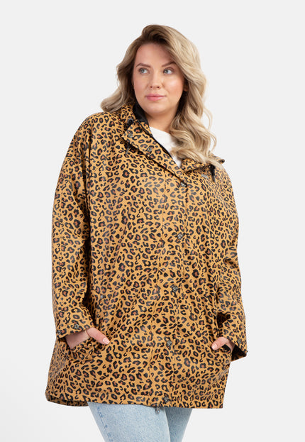 Schmuddelwedda Women's Plus Size Raincoat With Leopard Print