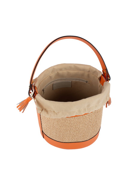 Izia Women's Bucket Bag Made Of Raffia