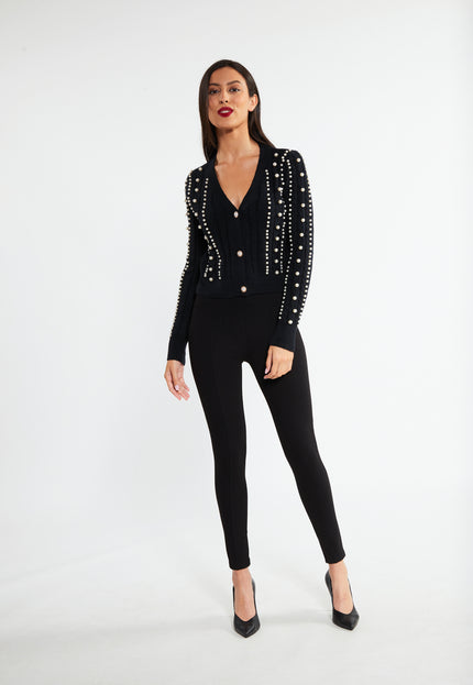 Faina Women's Cardigan With Pearls