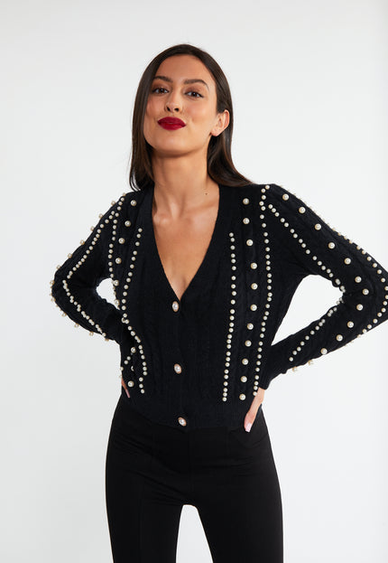 Faina Women's Cardigan With Pearls