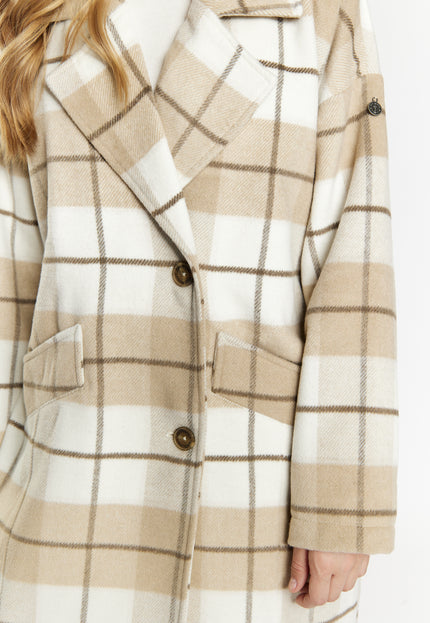 Dreimaster vintage Women's Transitional Coat In A Checked Design