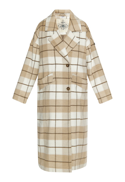 Dreimaster vintage Women's Transitional Coat In A Checked Design