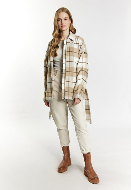 Dreimaster vintage Women's Transitional Jacket With A Checked Pattern