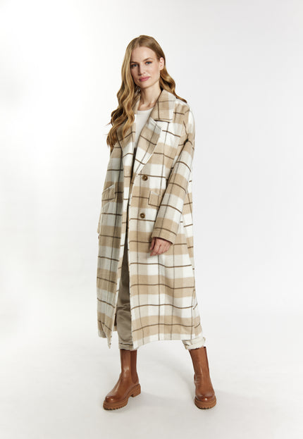 Dreimaster vintage Women's Transitional Coat In A Checked Design