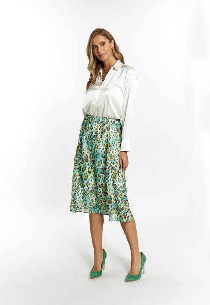 Faina Women's Skirt With Leopard Print