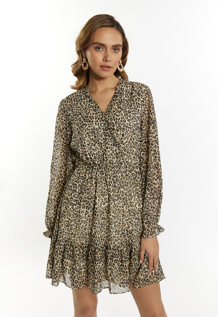 Faina Women's Mini Dress With Leopard Print