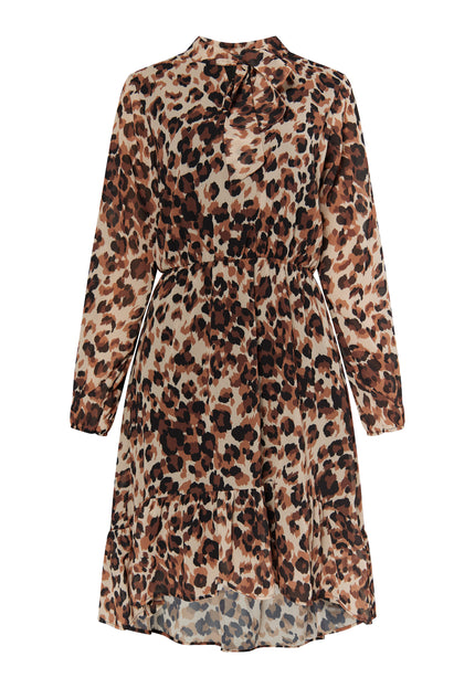 Faina Women's Dress With Leopard Print