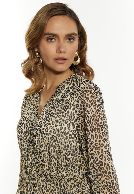 Faina Women's Mini Dress With Leopard Print