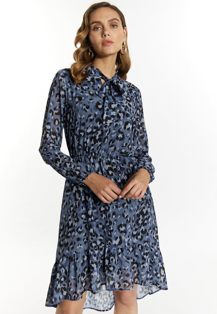 Faina Women's Dress With Leopard Print