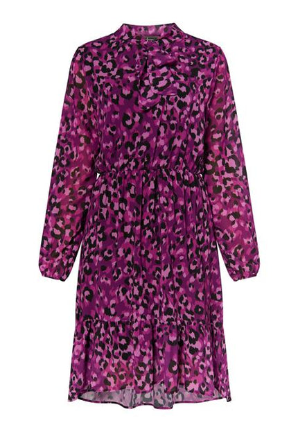 Faina Women's Dress With Leopard Print