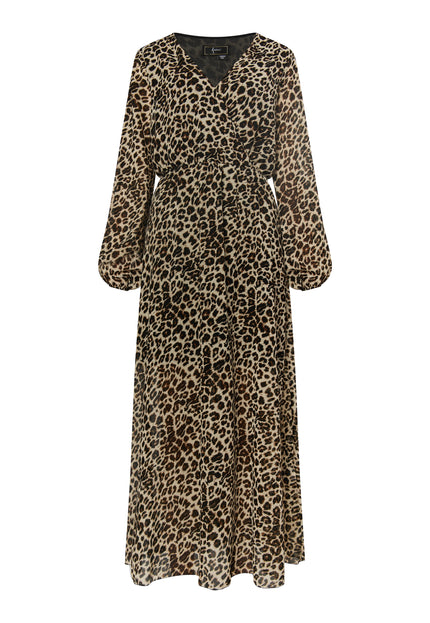 Faina Women's Maxi Dress With Leopard Print